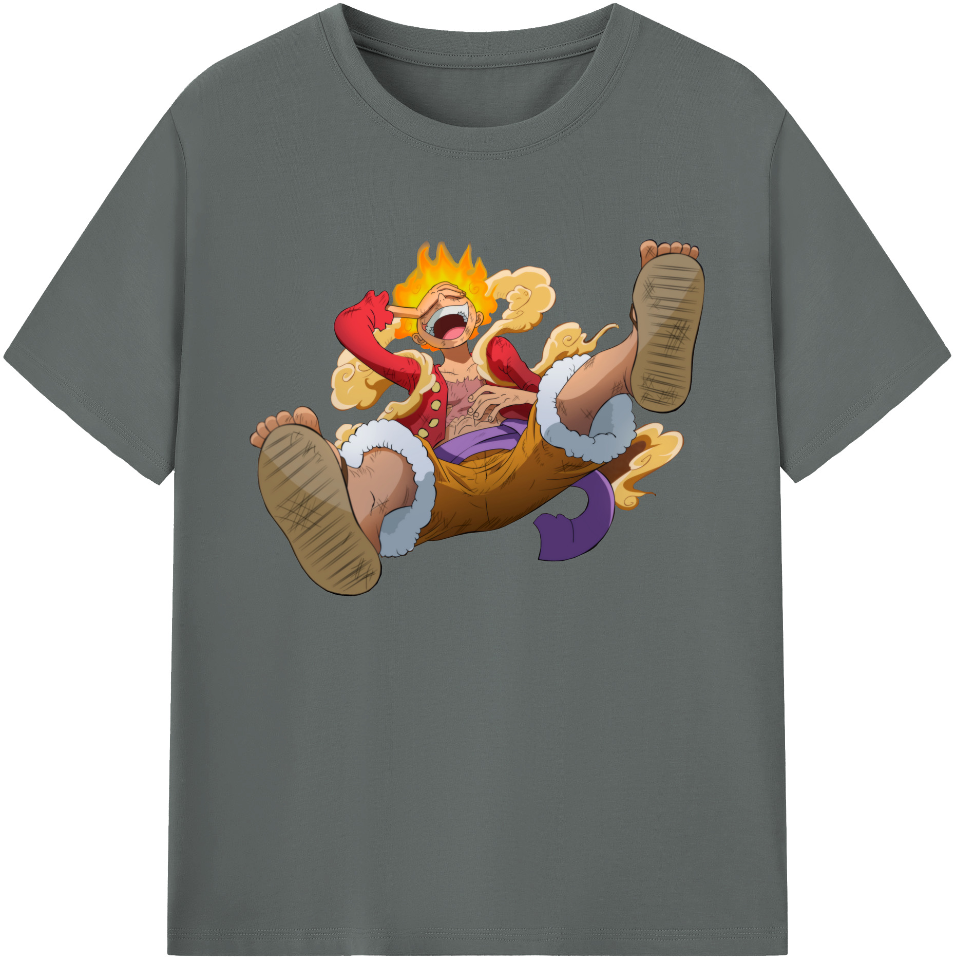 ワンピース モンキー・D・ルフィ ONE PIECE Monkey D. Luffy 綿100％ メンズ半袖Tシャツ｜肌触りやわらか＆通気性